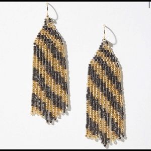 LOFT | Beaded Drop Earrings, Gold & Silver